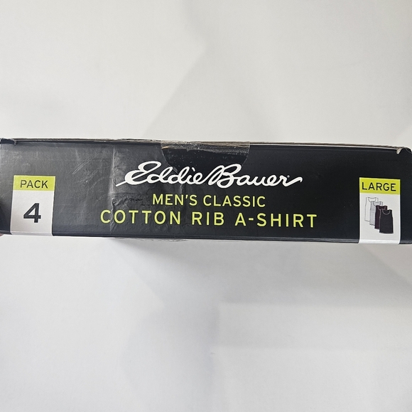 Eddie Bauer Tank Tops Mens Large 4 Pack A-shirt Classic Cotton Ribbed Breathable - Picture 6 of 7